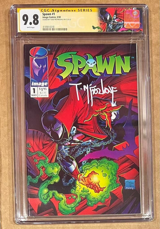 Spawn #1 (1992) CGC SS 9.8 Signed White by Todd McFarlane - Spawn Custom Label