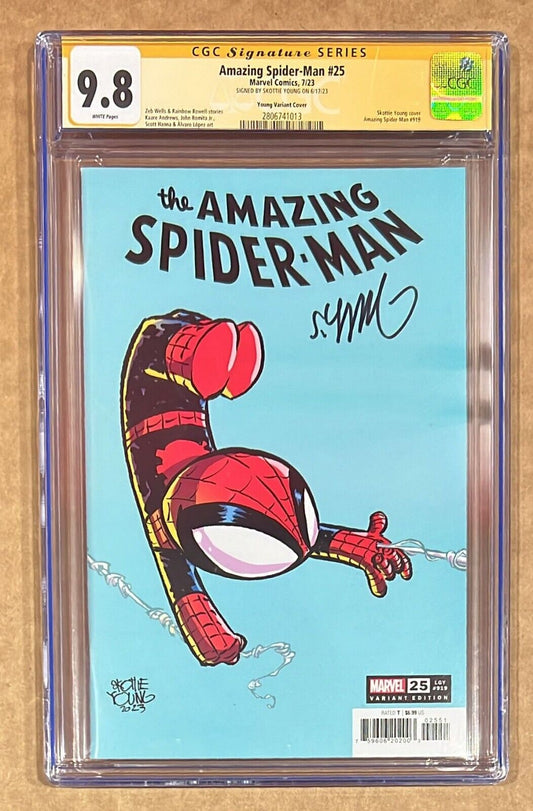 Amazing Spider-Man #25 MARVEL 2023 Young Variant CGC 9.8 Signed By Skottie Young