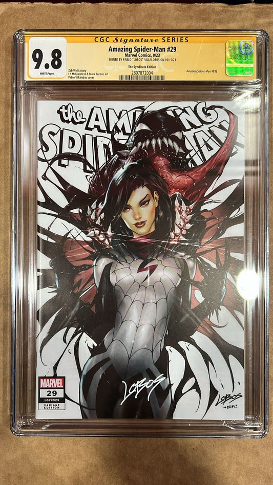 Amazing Spider-Man #29 Marvel 2023 Signed Pablo Villalobos Variant CGC 9.8 SS