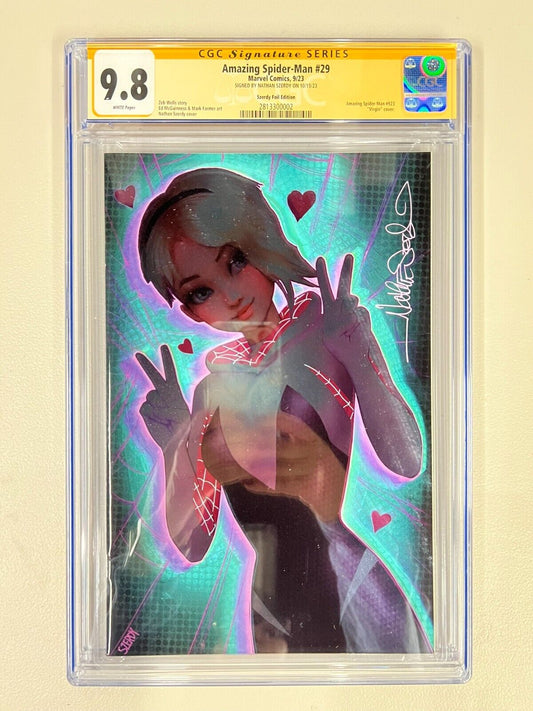 Amazing Spider-Man #29 Marvel 2023 Signed Nathan Szerdy FOIL Variant CGC SS 9.8